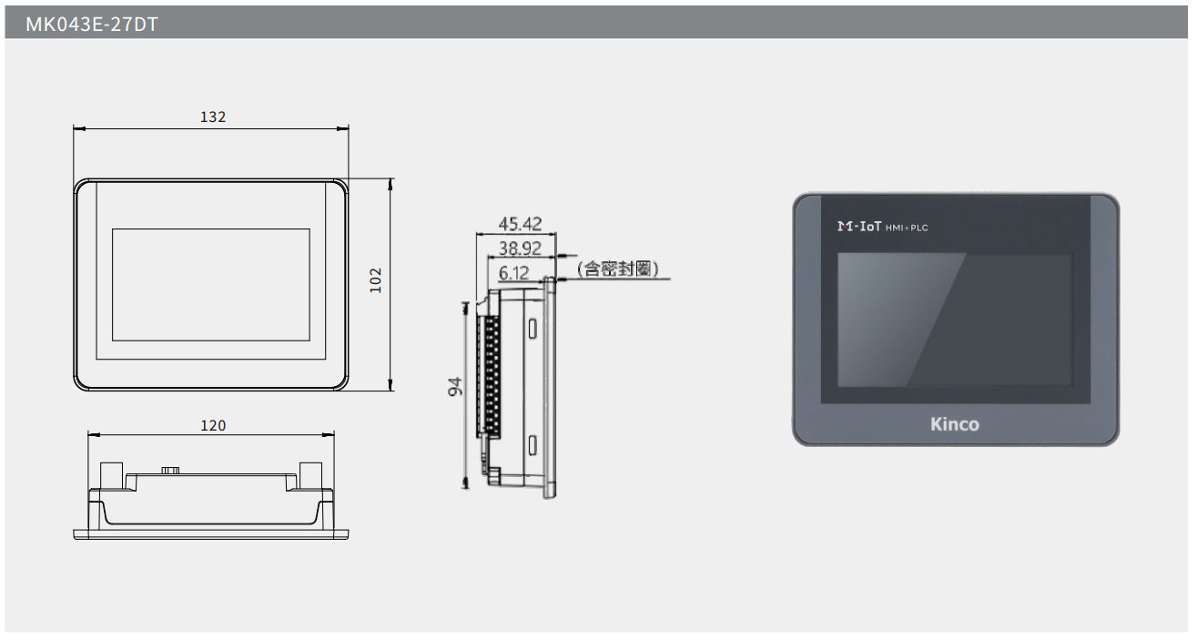 MK043E-27DT dimension